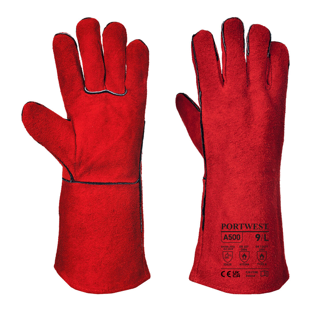 Welders 210 Split Leather Red Gauntlet