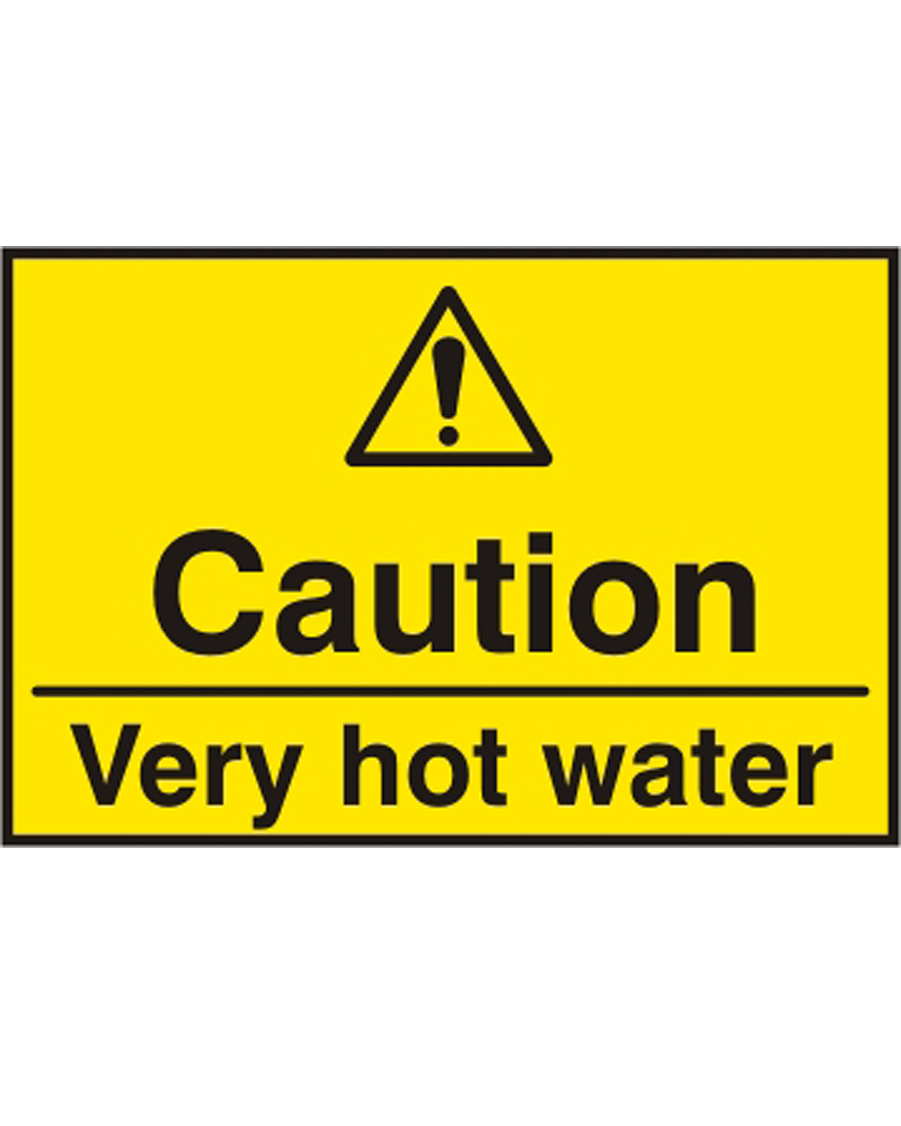 Caution Hot Water Sign (Pack Of 5)