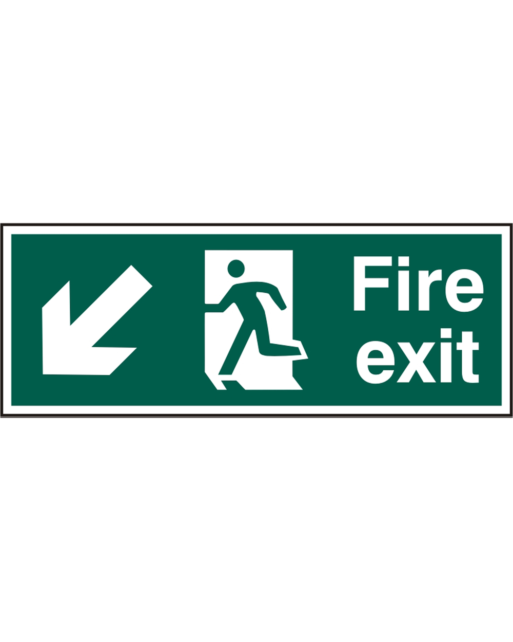 Fire Exit Down Left Arrow Sign (Pack Of 5)