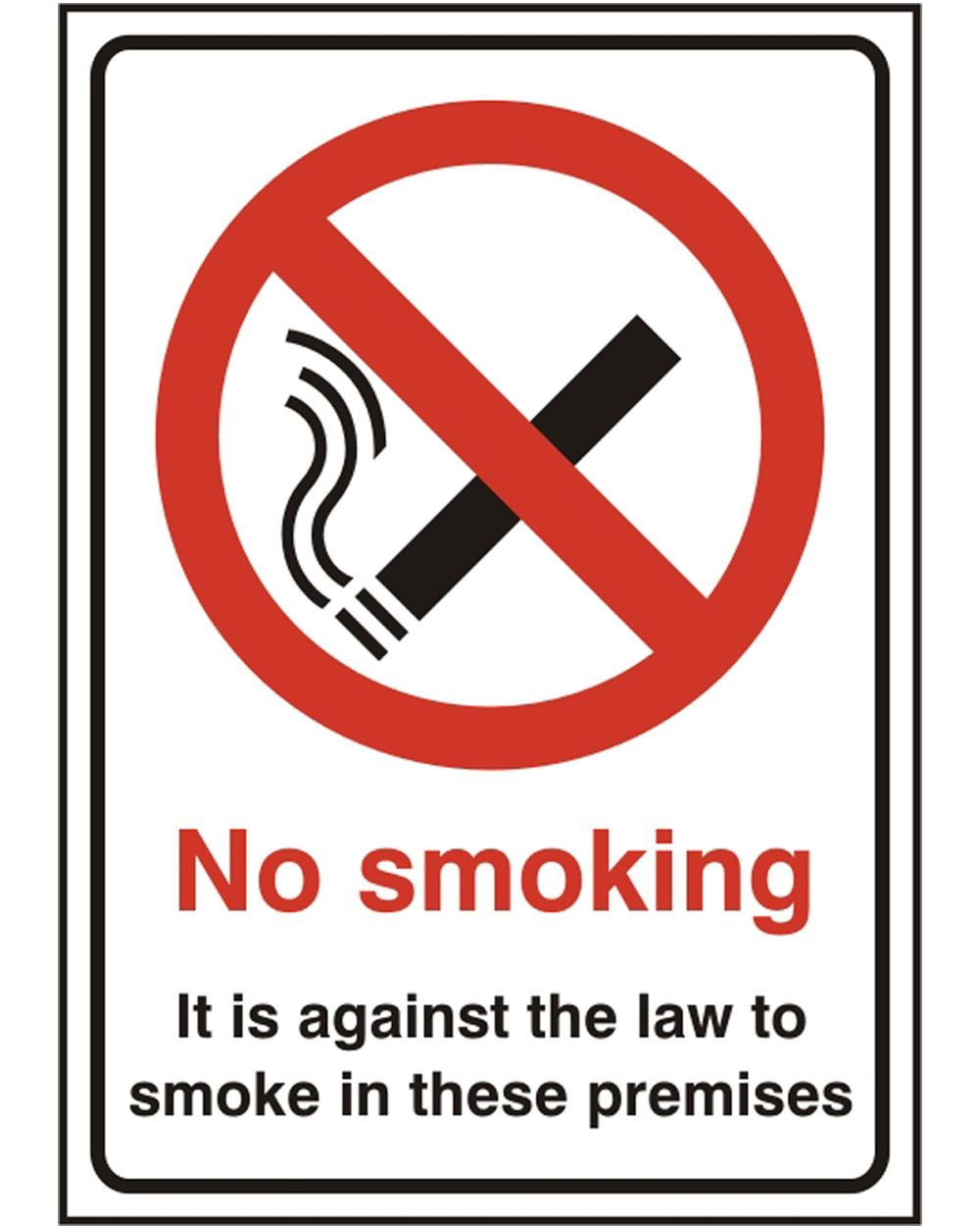 No Smoking Rigid PVC Sign (Pack Of 5)