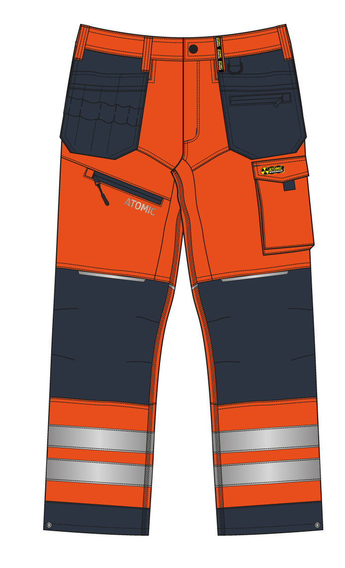 Slim Fit Stretch Softshell Hi-Vis Work Trousers with Holster Pockets