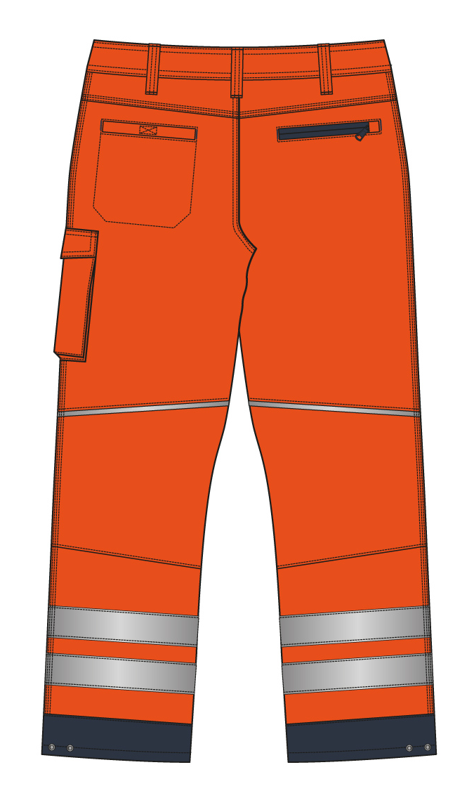 Slim Fit Stretch Softshell Hi-Vis Work Trousers with Holster Pockets