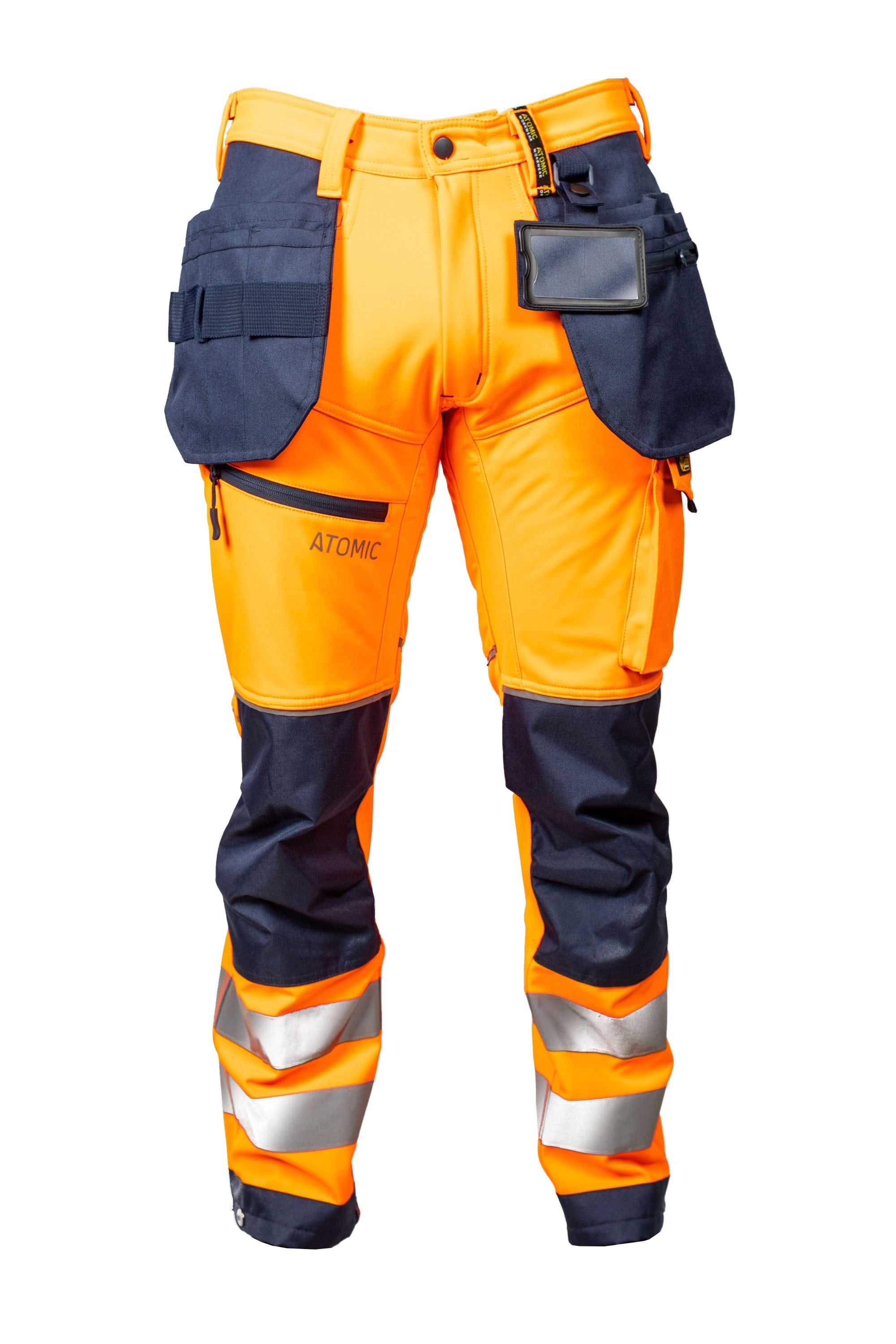 Slim Fit Stretch Softshell Hi-Vis Work Trousers with Holster Pockets