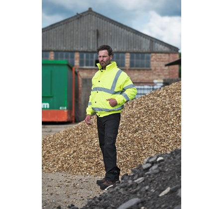 Hi-Vis Bomber Jacket – EN471 Class 3, Waterproof & Quilted Lining