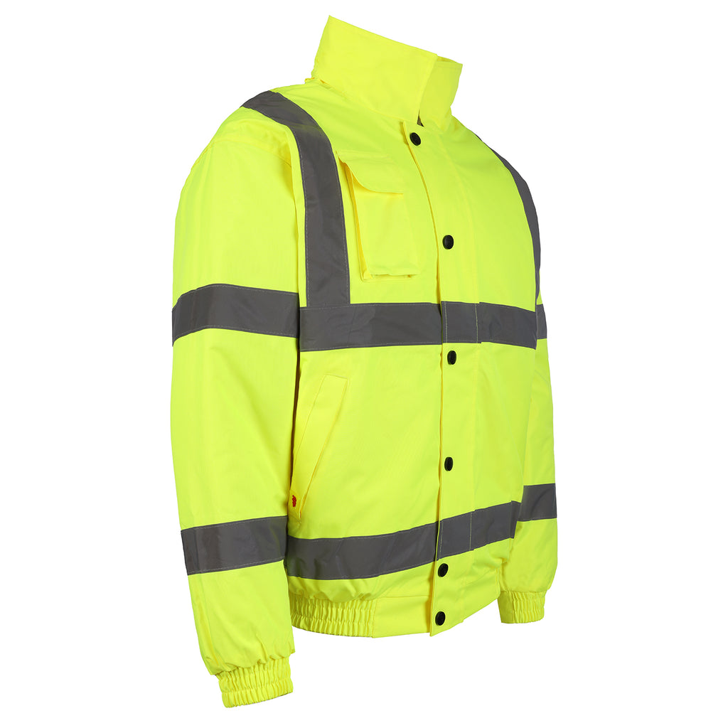 Hi-Vis Bomber Jacket – EN471 Class 3, Waterproof & Quilted Lining