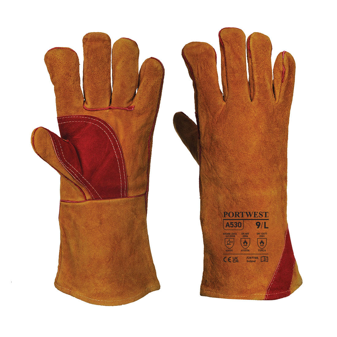 Welders 330 Split Leather Reinforced Palm Gauntlet