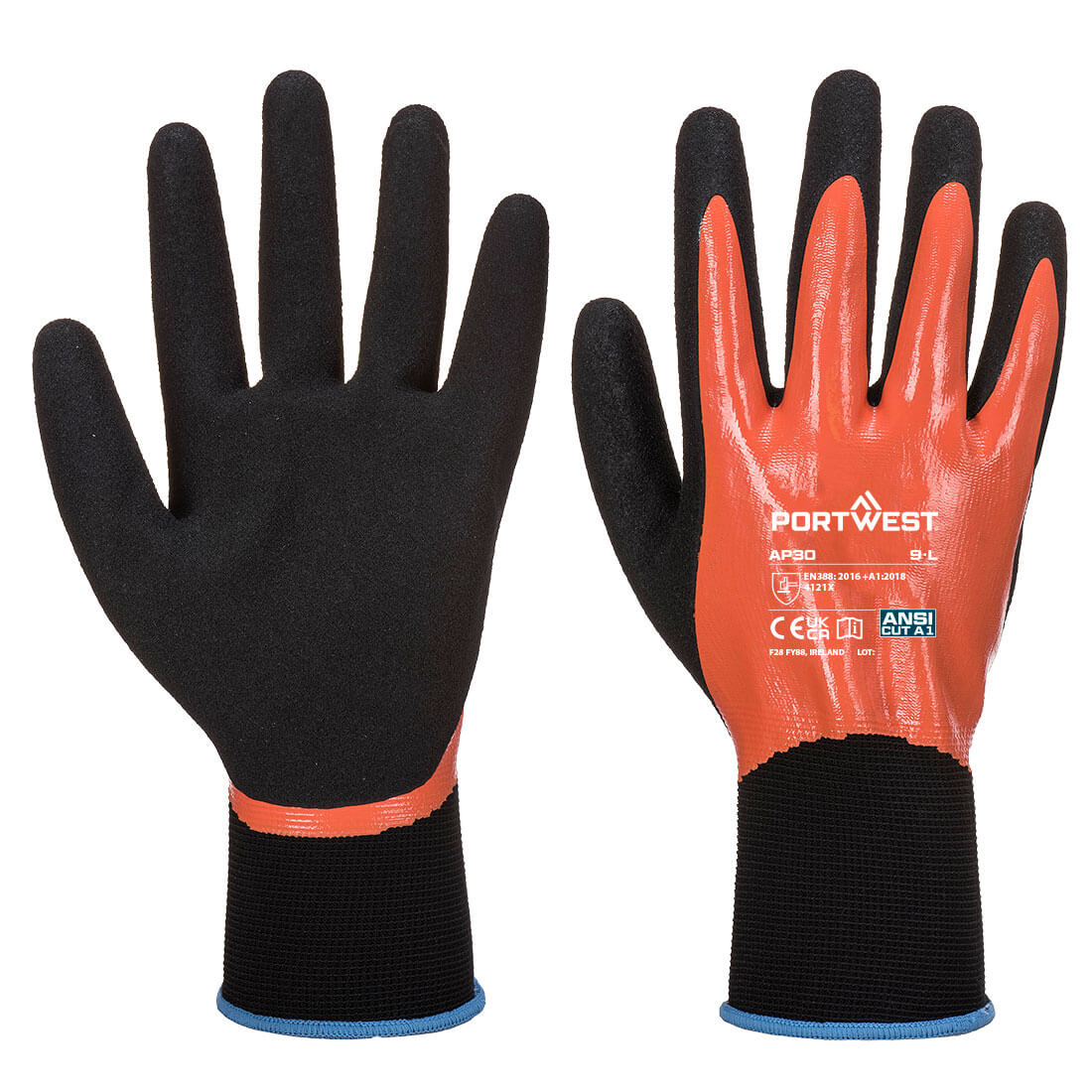 Grip 15 Nitrile Foam Aqua Glove  (Pack of 12)