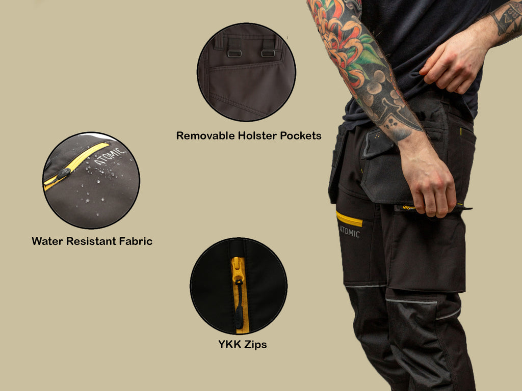 Atomic Workwear Slim Fit Softshell Trousers – Flexible, Durable & Weather-Resistant
