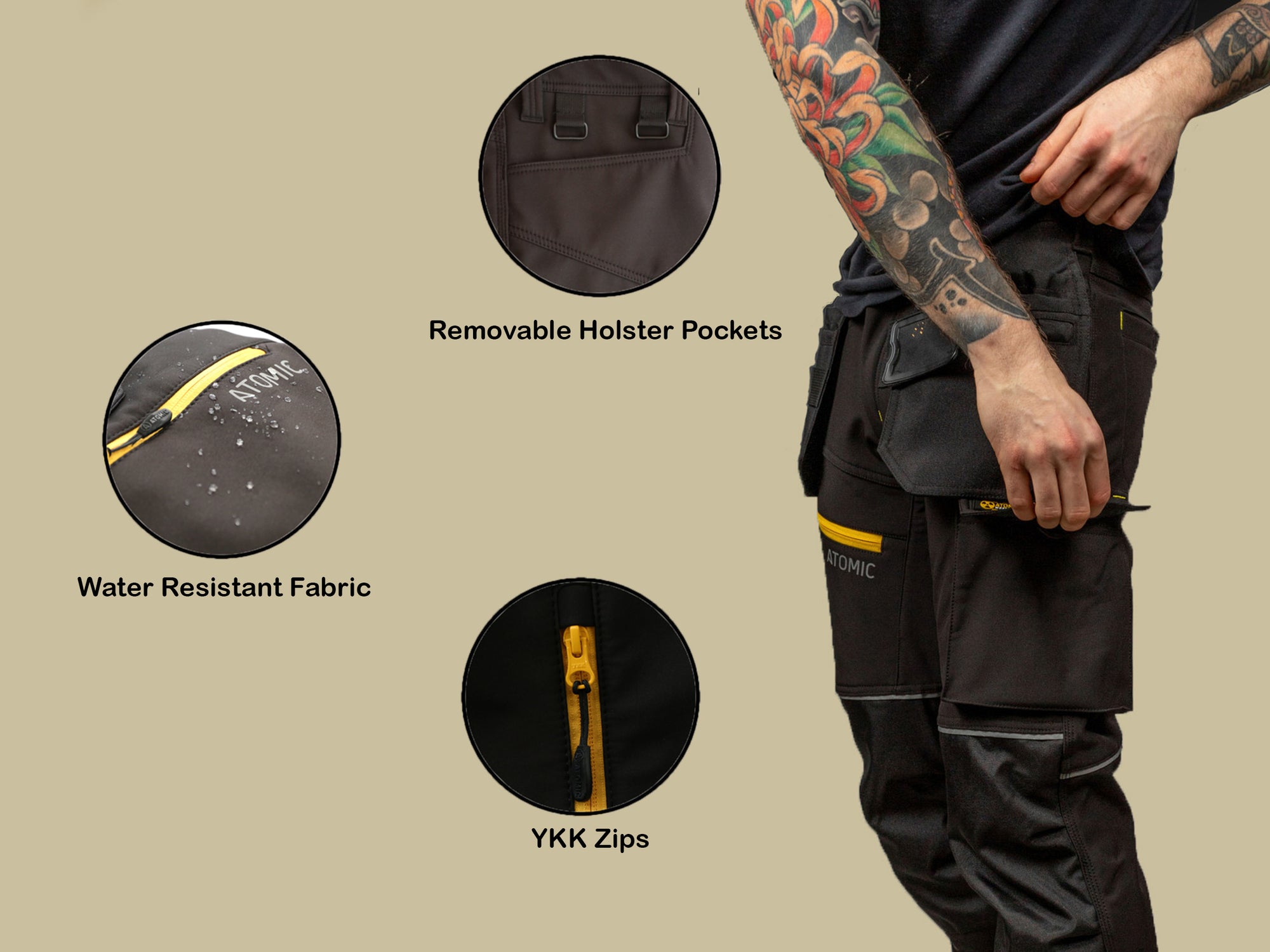 Atomic Workwear Slim Fit Softshell Trousers – Flexible, Durable & Weather-Resistant