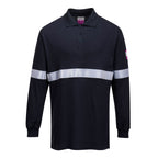 Modaflame Knit FR Long Sleeve Polo Shirt with Reflective Tape