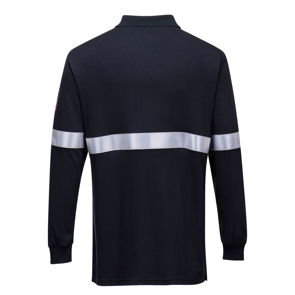 Modaflame Knit FR Long Sleeve Polo Shirt with Reflective Tape