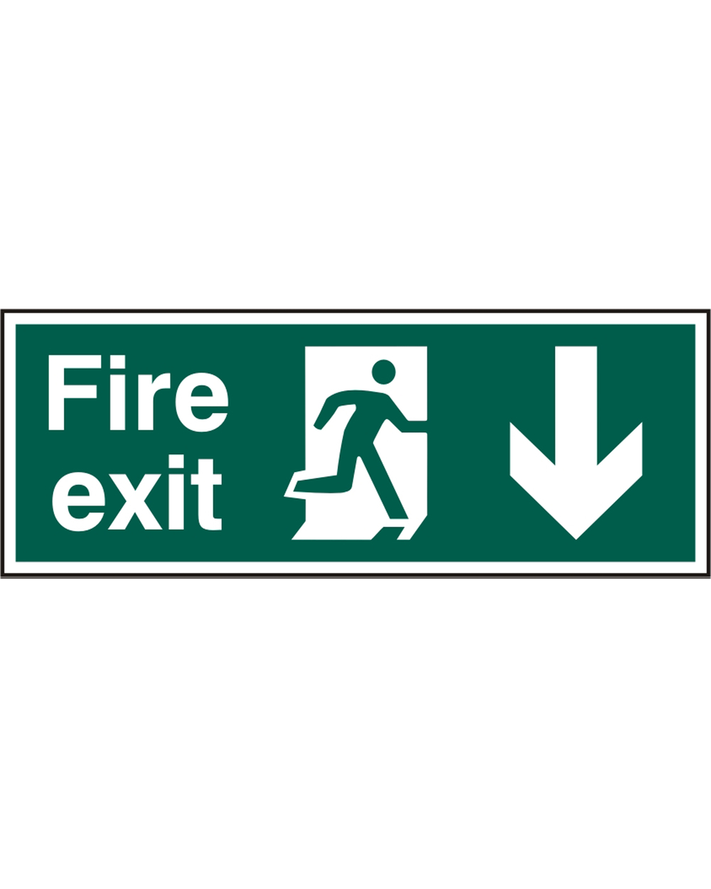 Fire Exit Down Arrow Sign