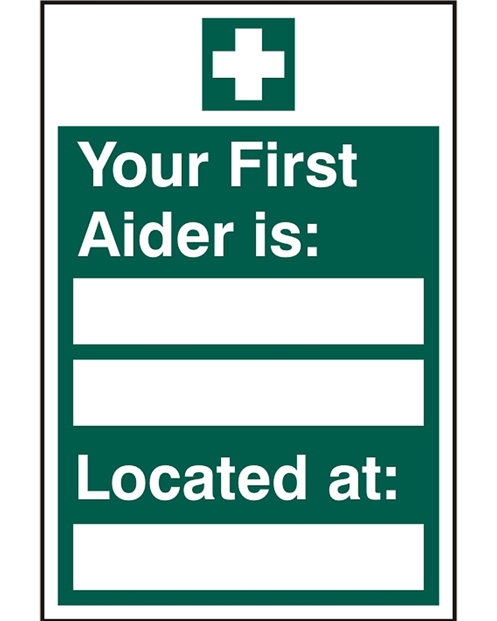 First Aider Located Sign Self Adhesive (Pack Of 5)