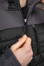 Hybrid Quilted Softshell Jacket with Hood (Black / Black)