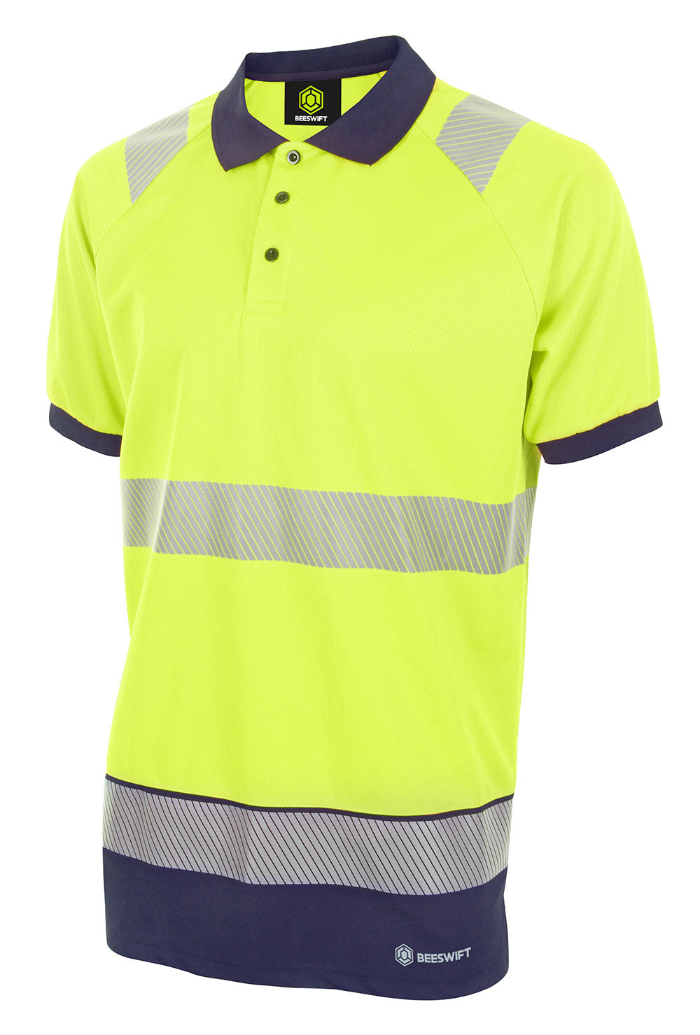 Class 2 High Visibility Polo Shirt – Segmented Tape, Breathable Bird Eye Fabric (EN ISO Certified)