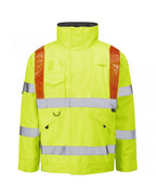 Portmore Baffle Lined Bomber Jacket With Red Braces