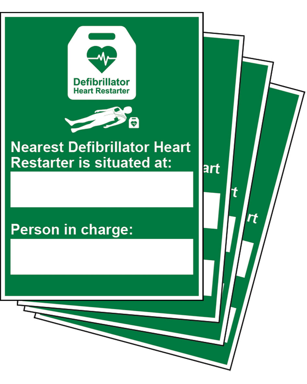 Nearest Defibrillator Sign Rigid Plastic