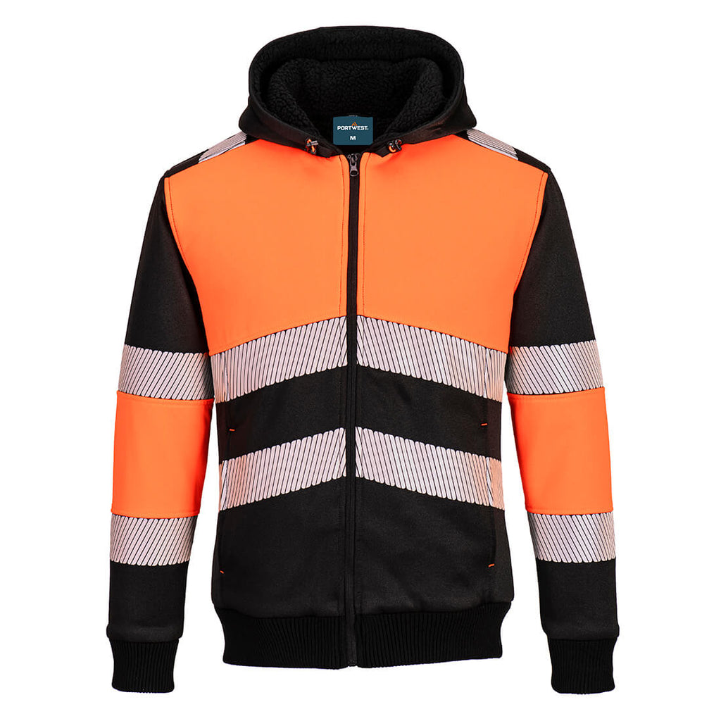 PW3 Hi-Vis Zipped Class 1 Winter Hoodie