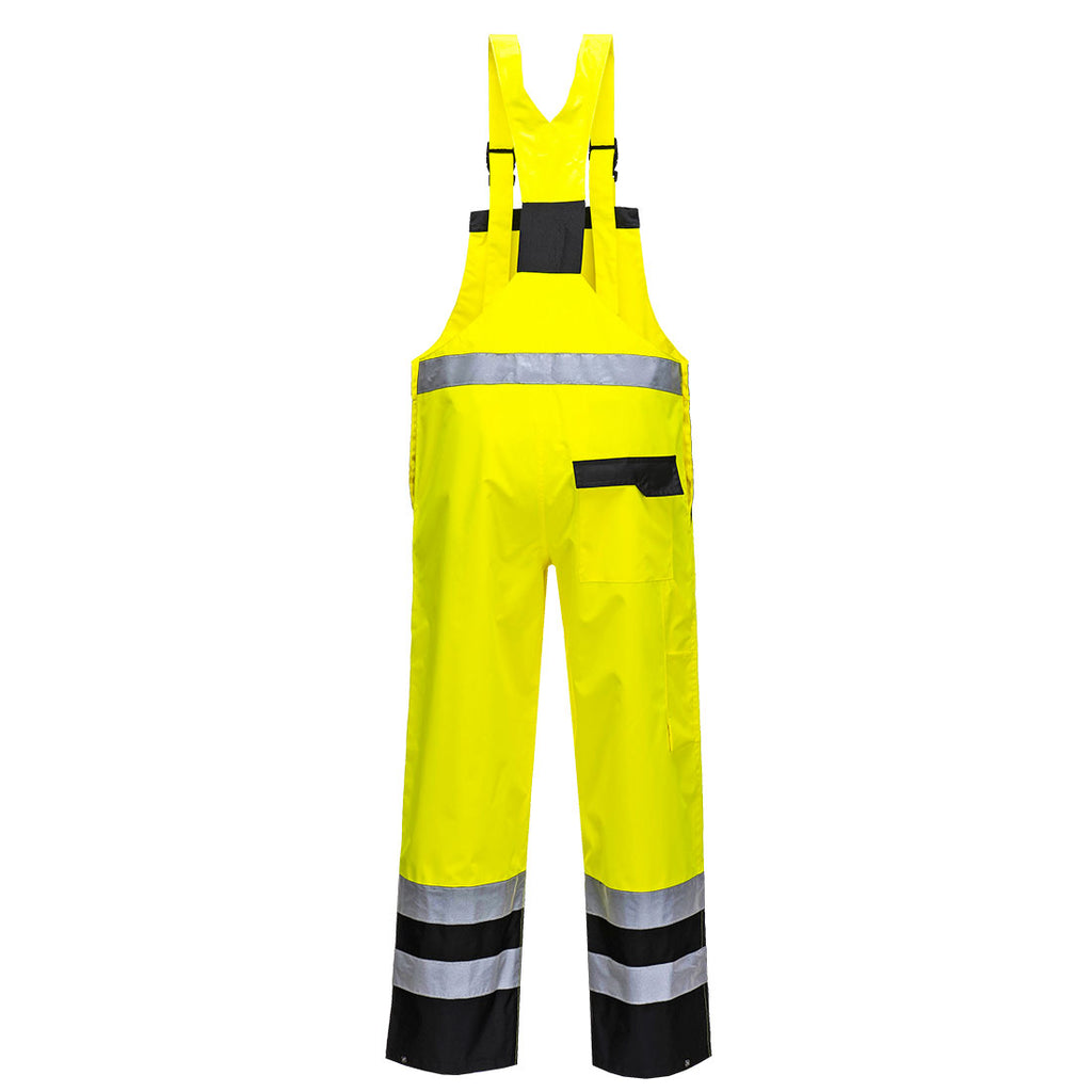 Hi-Vis Breathable Contrast Rain Bib and Brace
