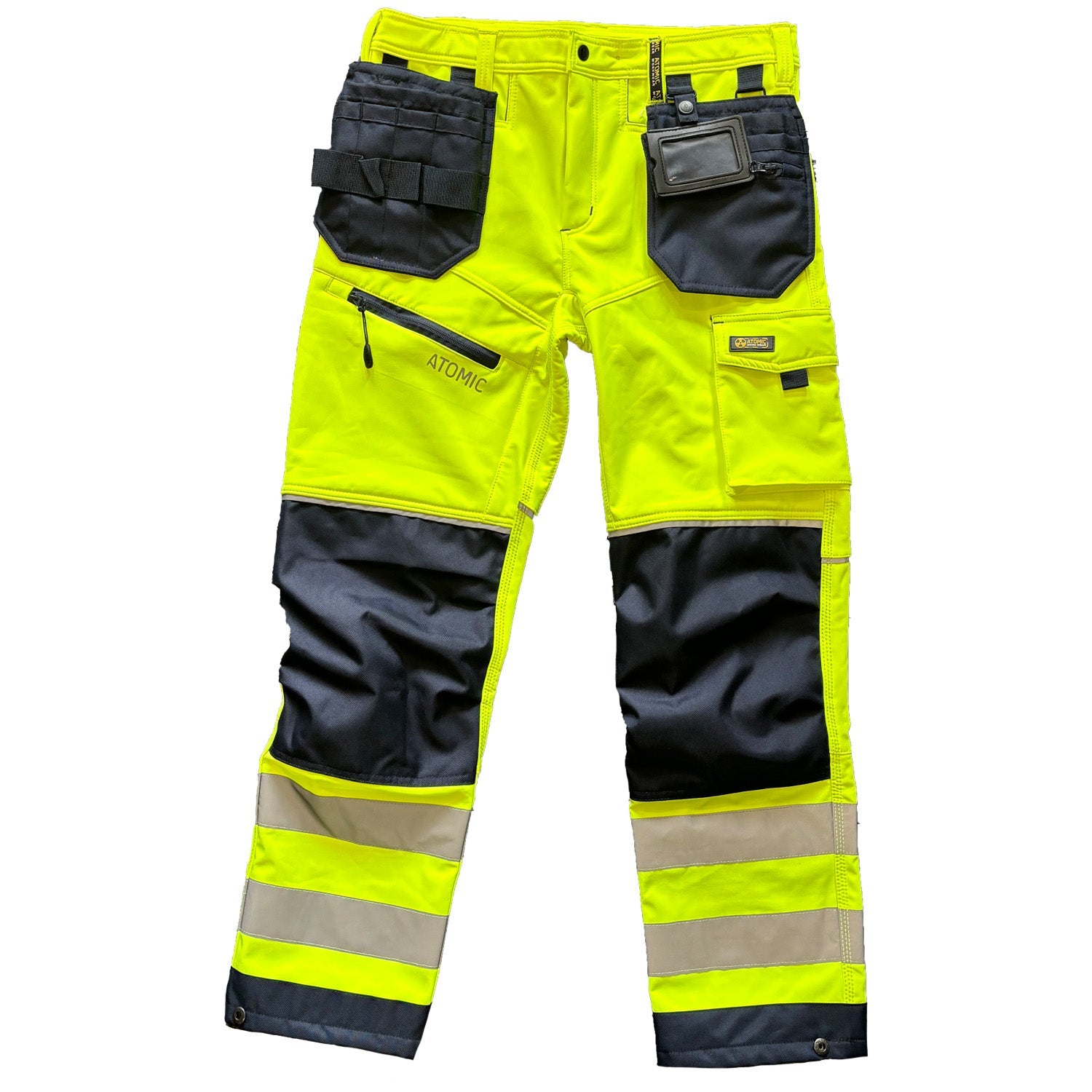Slim Fit Stretch Softshell Hi-Vis Work Trousers with Holster Pockets