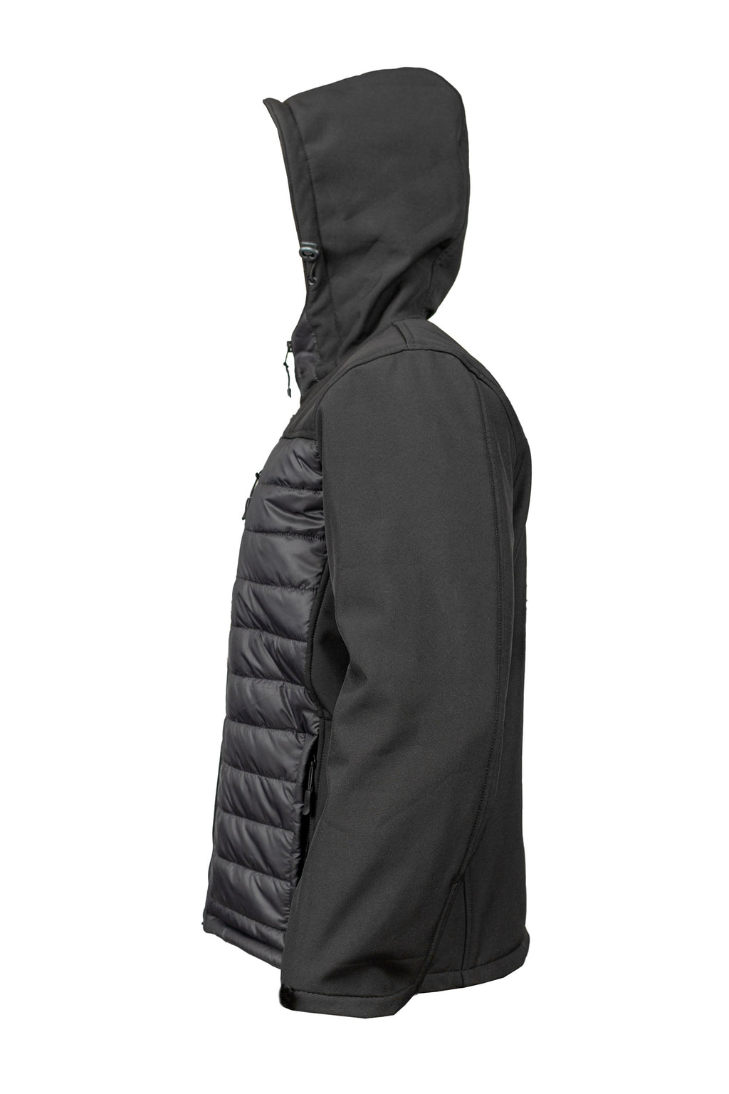 Hybrid Quilted Softshell Jacket with Hood (Black / Black)
