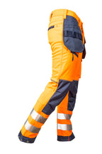 Slim Fit Stretch Softshell Hi-Vis Work Trousers with Holster Pockets